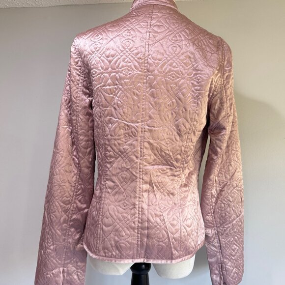 BANANA REPUBLIC Vintage Pink Quilted Silk Jacket - Picture 3 of 9
